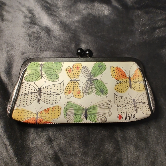 Stylish BRIGHTON Vera SECRET GARDEN Spring Butterfly Clutch Purse Bag Pouch EUC - Picture 2 of 13